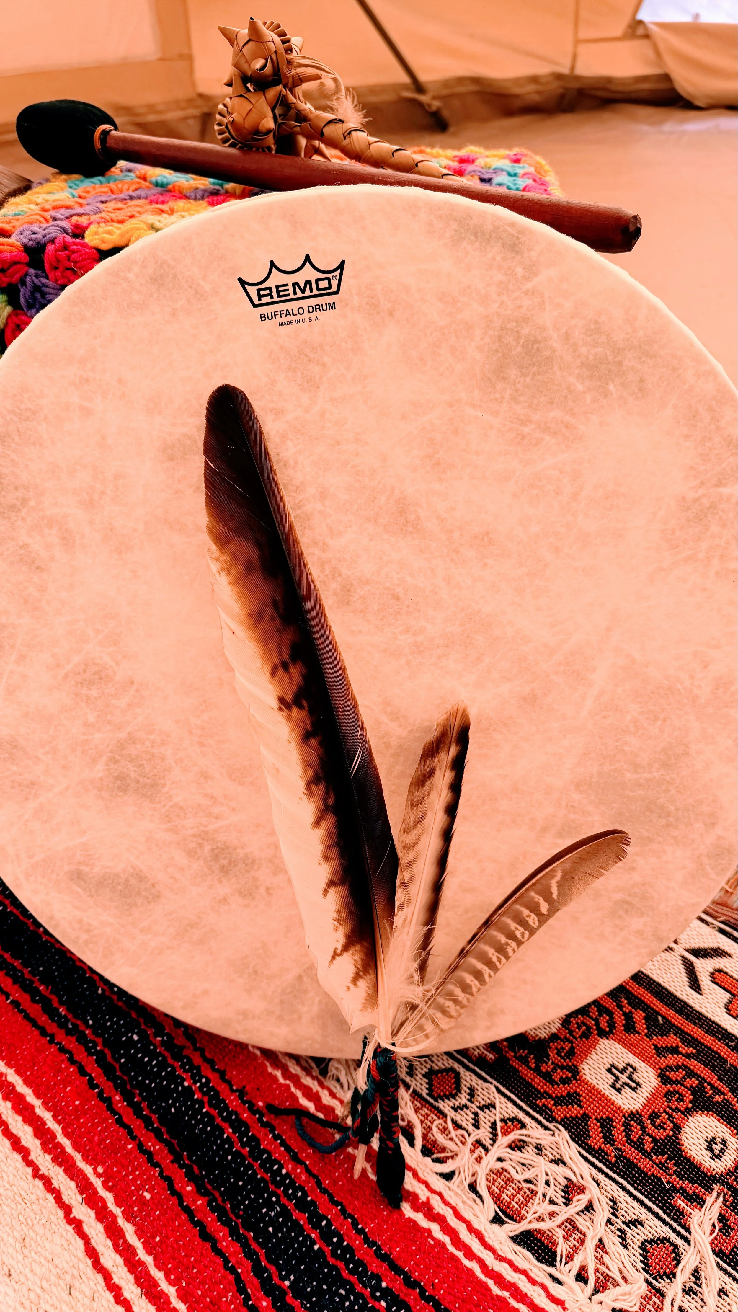 Clearing the energy of the drum before I begin