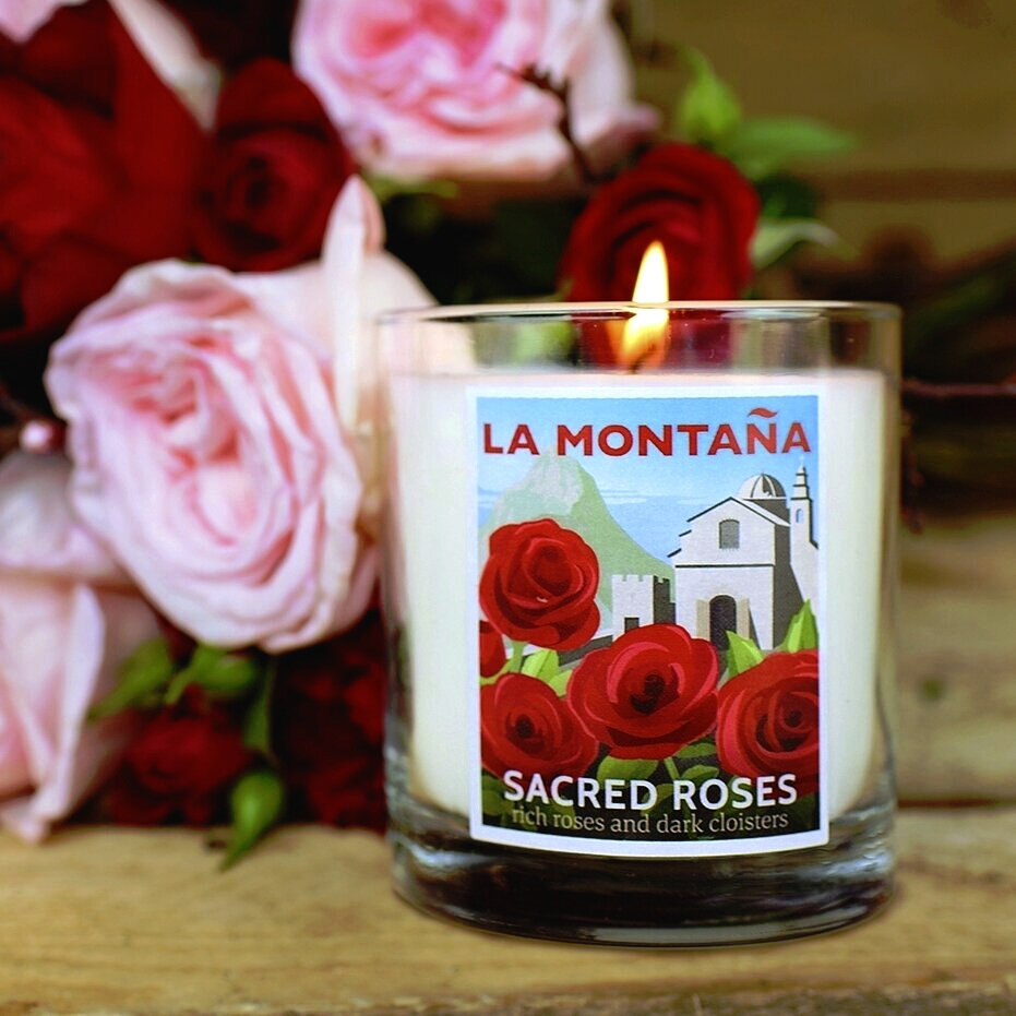 Our Lips Are Sealed Bouquet plus Sacred Roses Scented Candle