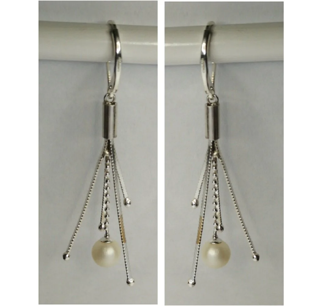 Jewelry of the Sea  “Seaweed” Sterling Silver Ear  Rings