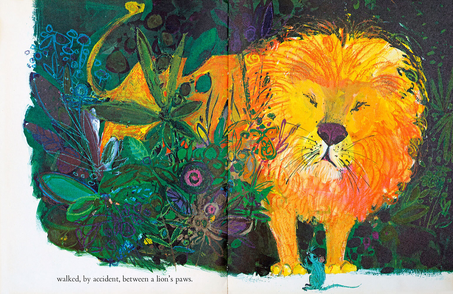 THE LION AND THE RAT - 1963. Republished in BRIAN WILDSMITH'S FAVOURITE FABLES  - 2008