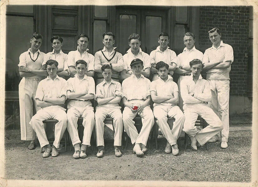 Delasalle College 1st XI cricket team, and their captain Brian Wildsmith.