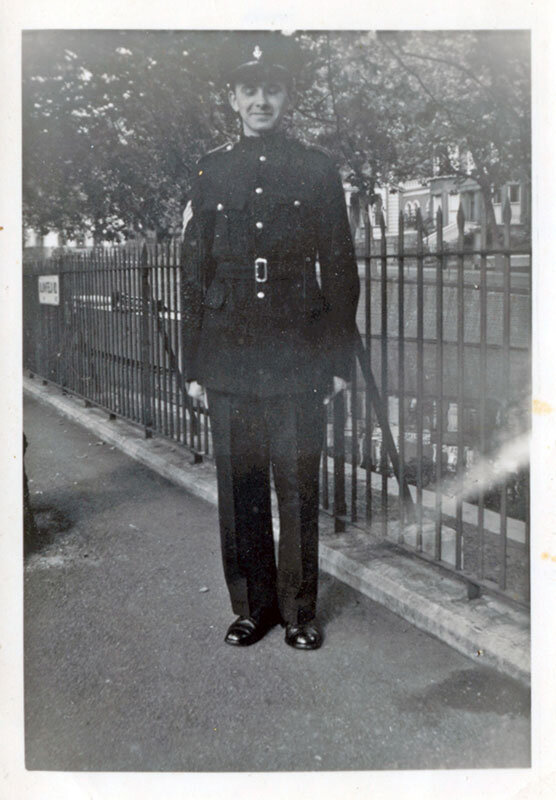 Brian in uniform at the time he was a maths teacher at The Royal Military School of Music, London 1952.