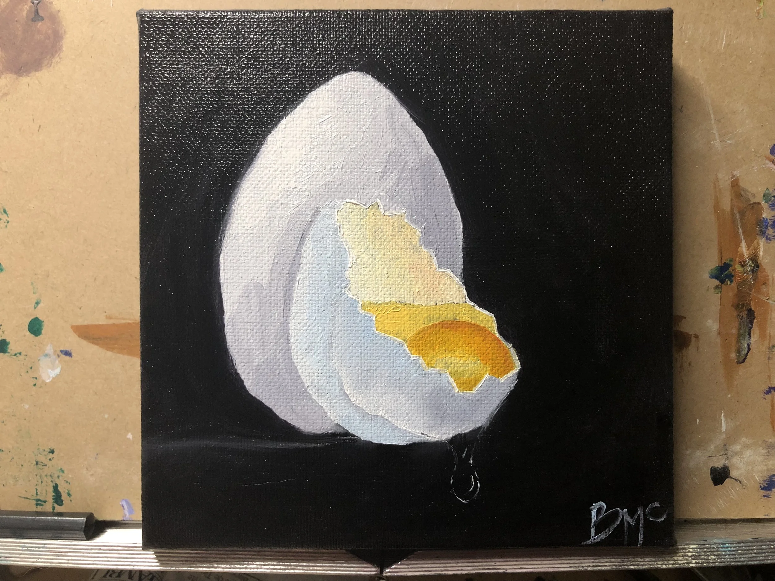 Cracked, Oil on Canvas, 5x5 inches, 2018