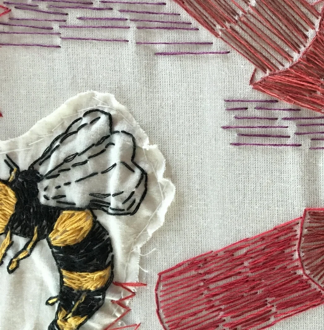 Embroidery #3 in progress, August 2018