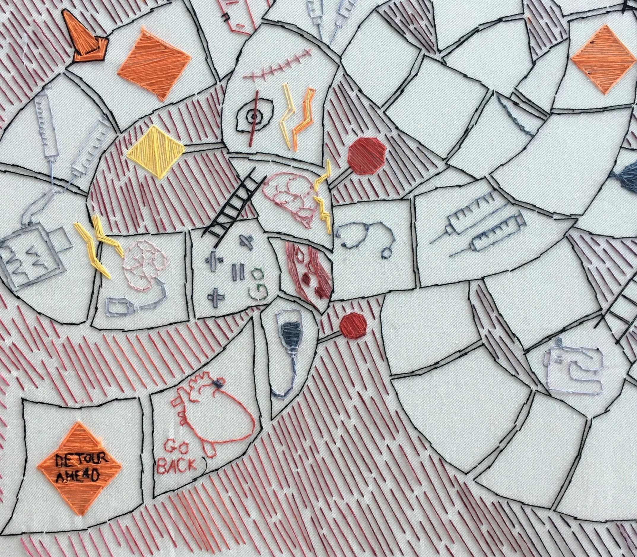 Detail of #5 Road to Recovery, aka Needles and Ladders