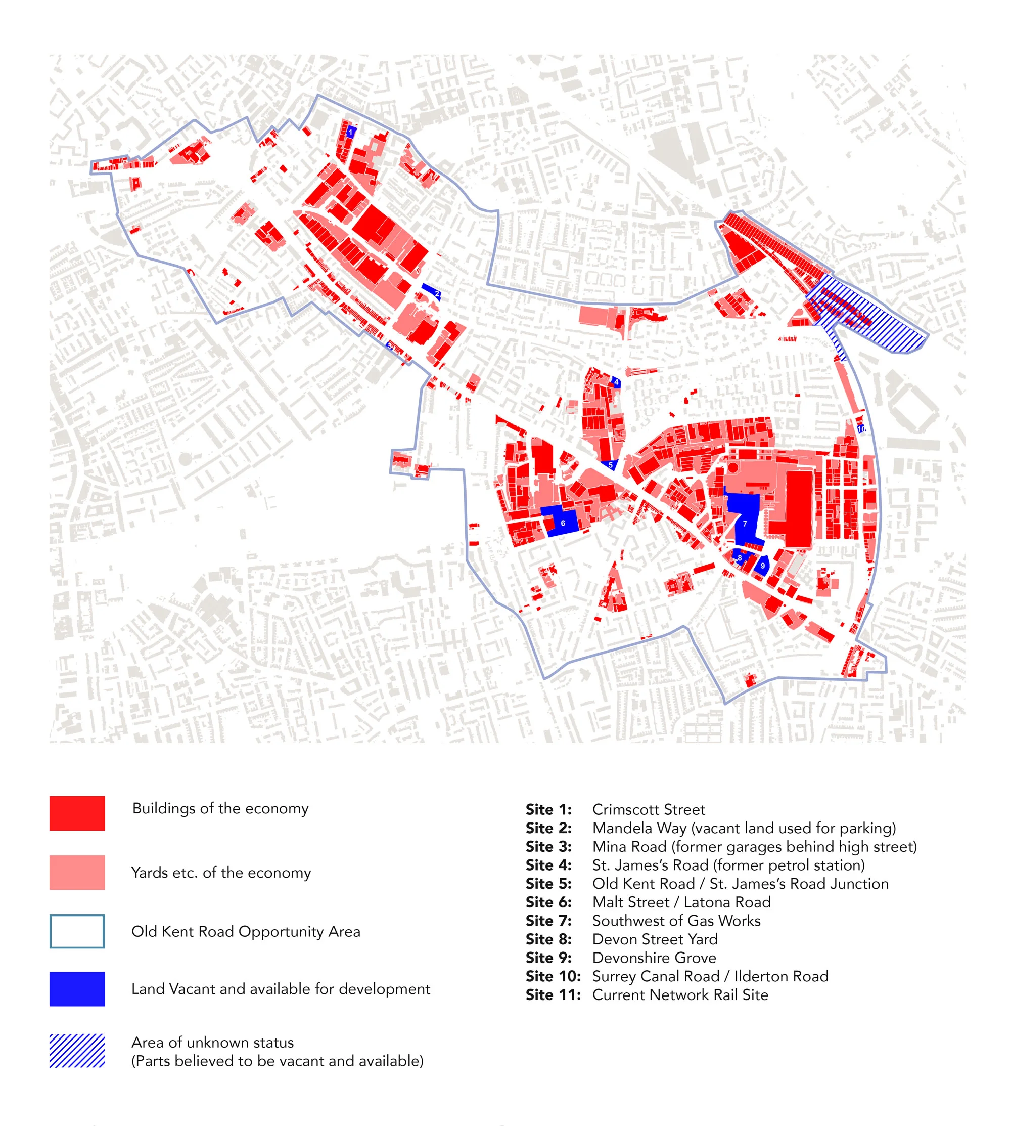 Map of the Economy and Vacant Sites.