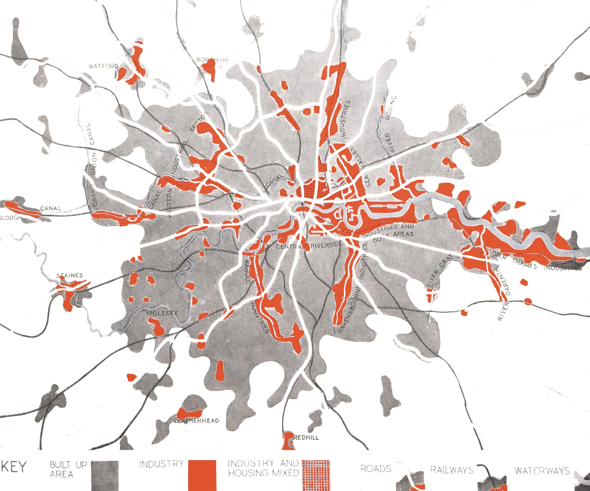 Image extract from the first 1947 London Plan. 