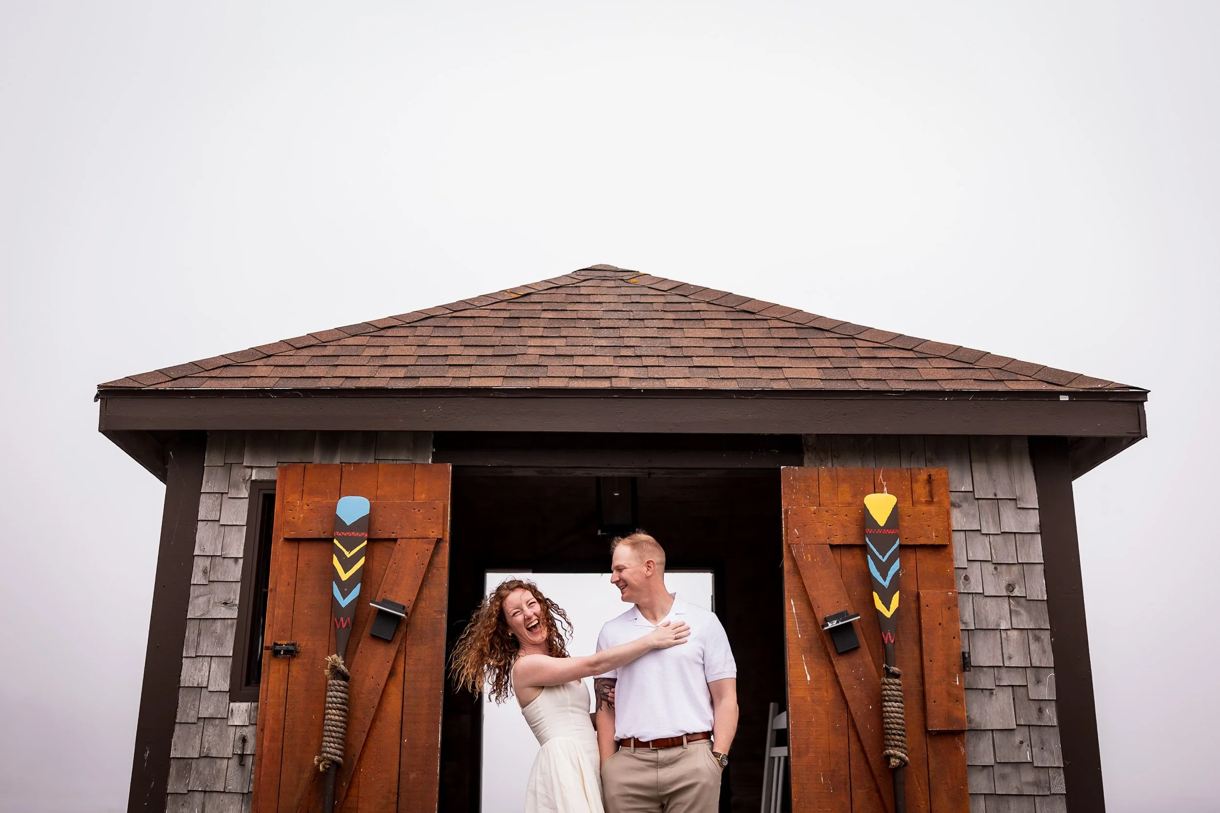 Playful Ketch Harbour Engagement Photo