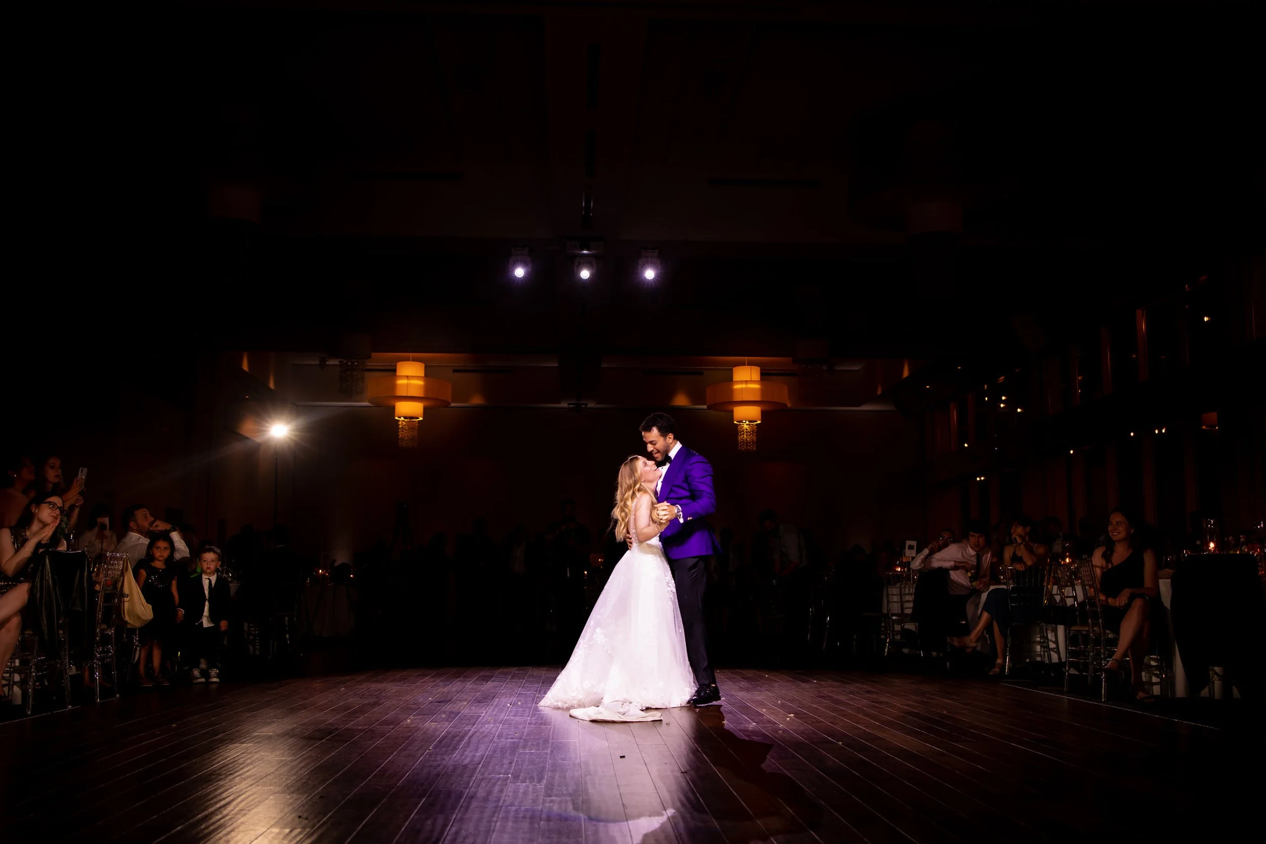 Bride and groom dancing during their reception at The Guild Inn Estate wedding venue