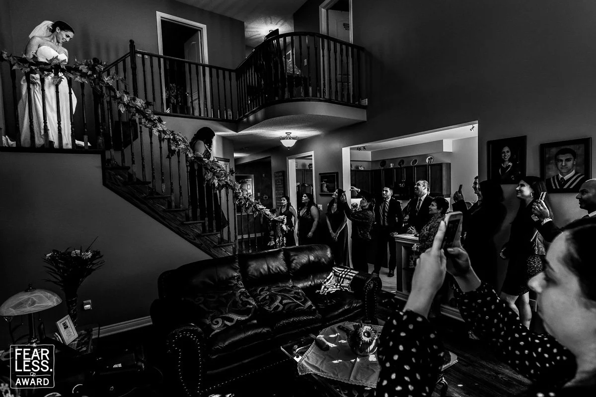 wedding house scene stairs multiple moments candid storytelling fearless award photo