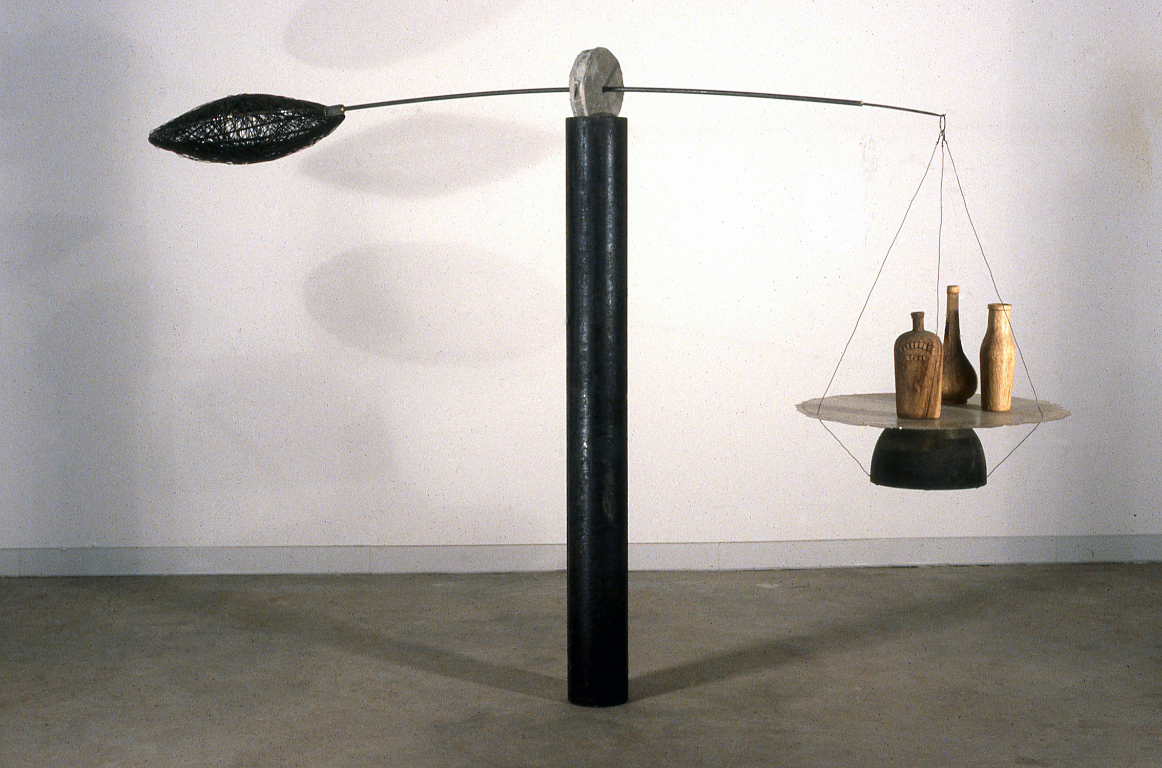  Still Life (1999), steel, stone, wood, wire, resin 