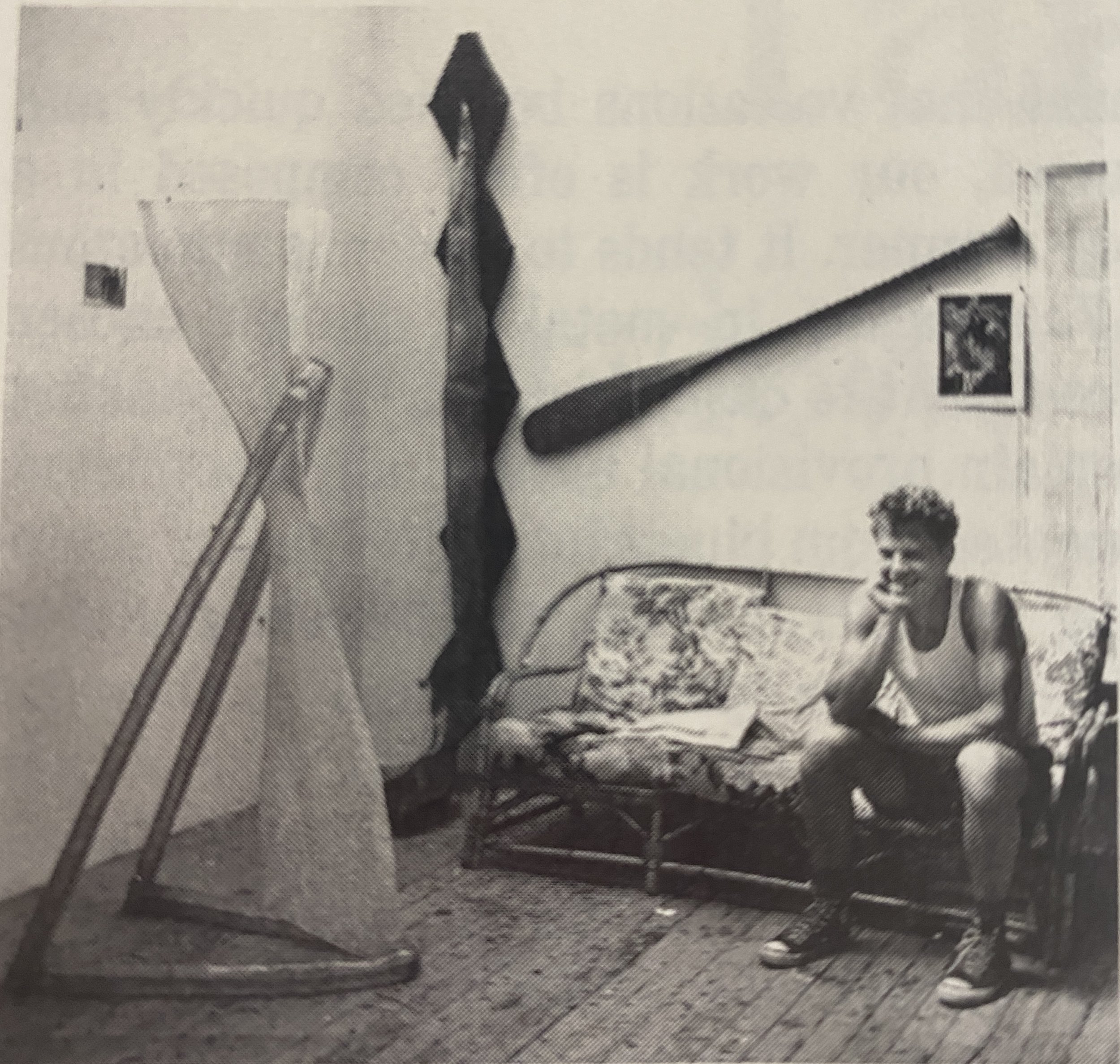  Artist in the studio with M.R., New York City, 1984  Butter is probably attracted to the resin/cloth combination for the reasons other sculptors have been: fiberglass is relatively simple to master, requires little equipment to work, can produce obj
