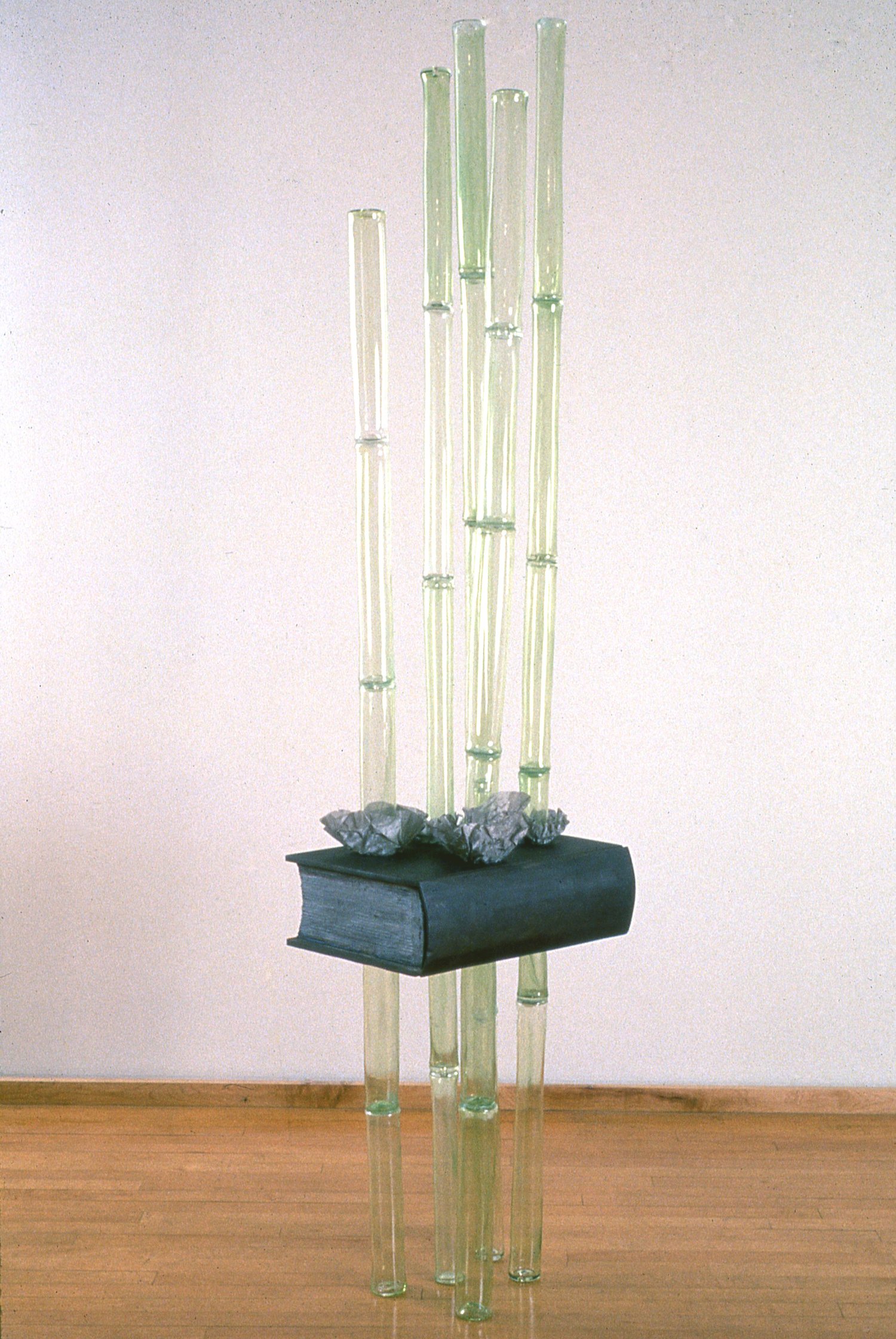  GROVE (1995), glass, wood, graphite, freestanding sculpture: 56 inches high, 22 inches wide, 26 inches deep 