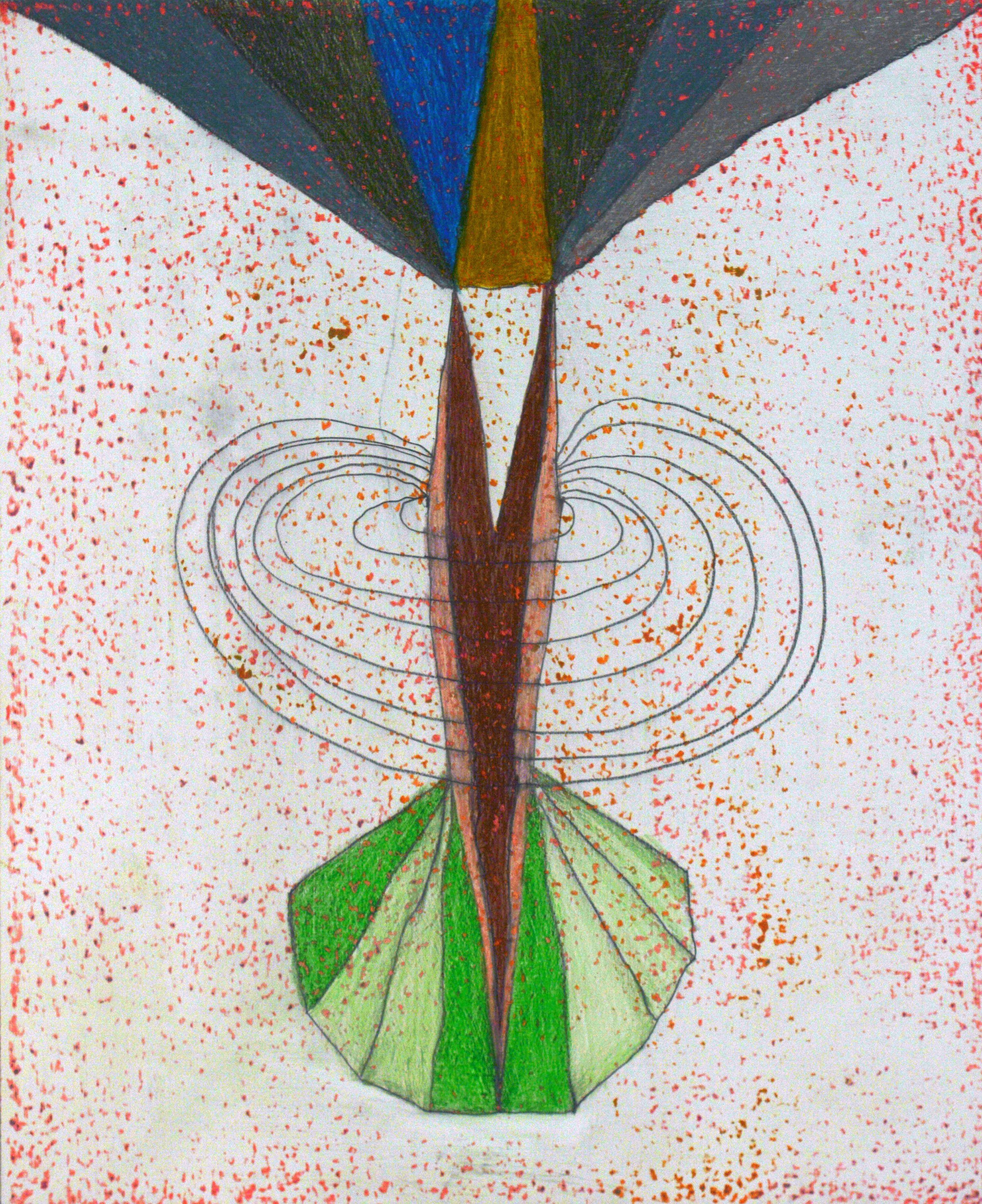  Catch and Skin, 2020  oil, pencil, and colored pencil on panel, 16 x 13 inches  (40.64 x 7.62 cm) 