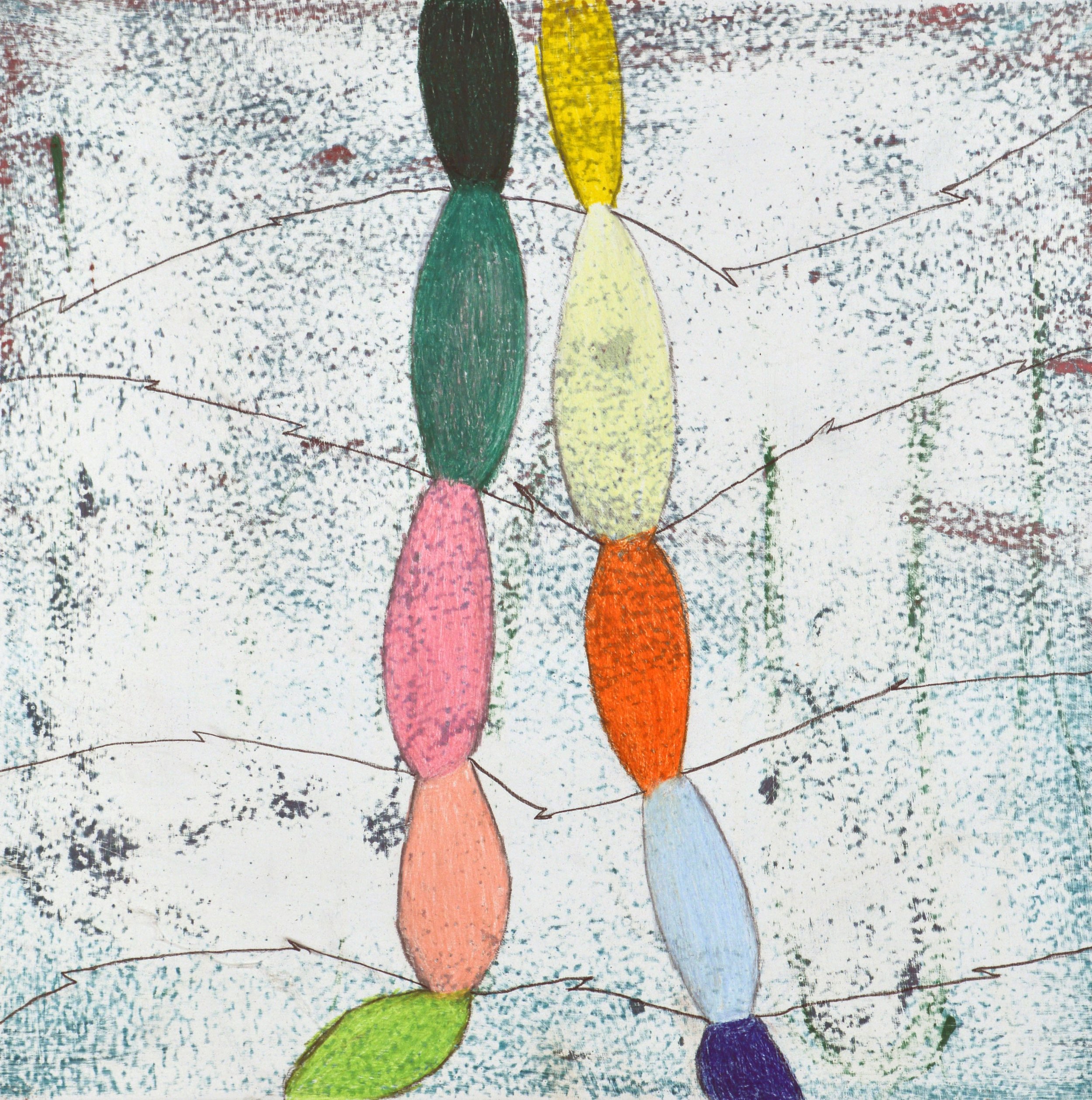  Chains, 2020  oil, pencil, and colored pencil on panel, 15 x 15 inches (38.1 x 38.1  cm) 