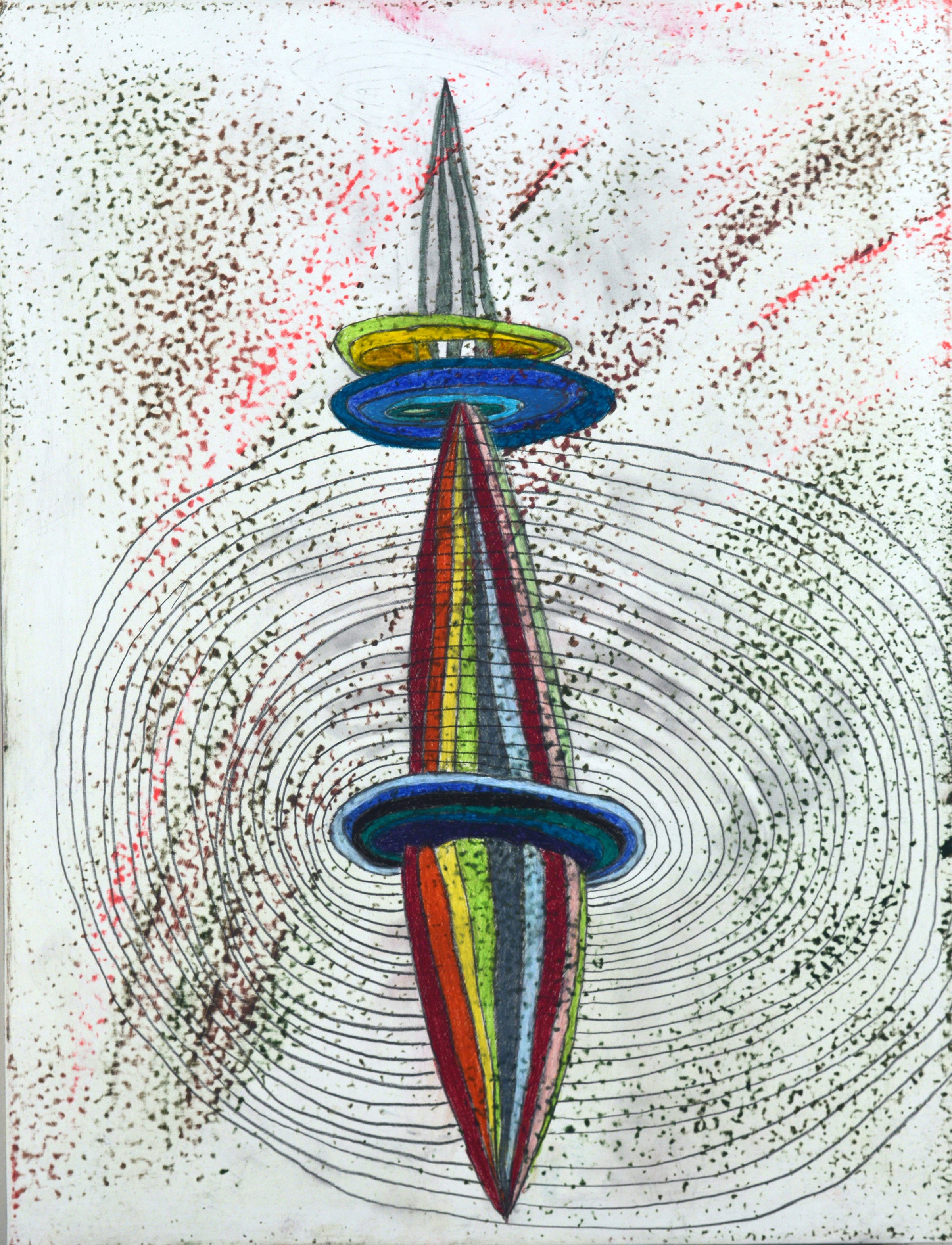  Ascent, 2020  oil, pencil, and colored pencil on panel, 20 x 15 inches (50.8 x 39.37 cm) 