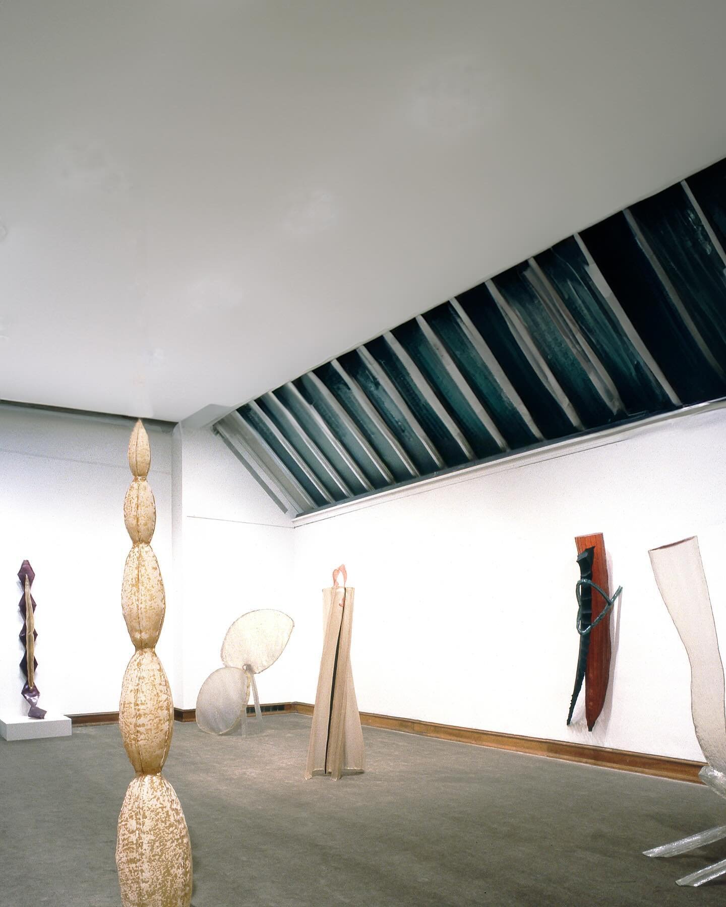 Solo show- Pennsylvania Academy of Fine Arts 1985, Morris Gallery, 
view 2. From left to right: M.R., T.C.B., Nuts, A.K., A.A.

M.R. 1984
(wall piece) h. 8&rsquo;3&rdquo;
fiberglass, dyes
#tombutter 
#artofthe&rsquo;80&rsquo;s 

T.C.B. 1984
h. 8&rsqu