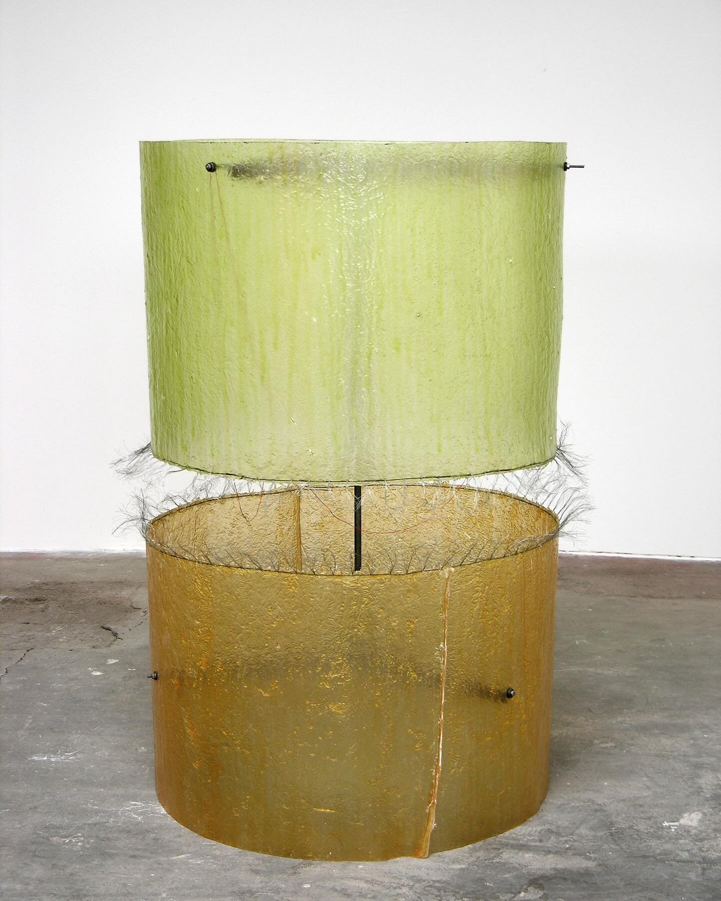 Strange Brew 2004
4&rsquo; 11&rdquo; x 3&rsquo; diameter 
fiberglass, steel, wire, fluorescent surveyor string

#tombutter 
#artofthetwothousands
#abstractsculpture