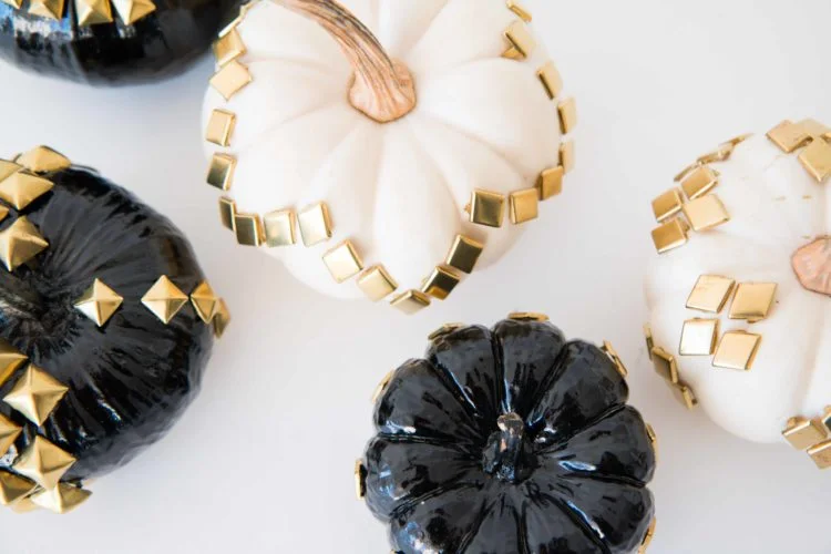 DIY Studded Halloween Pumpkin