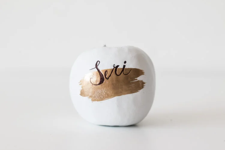 DIY Gold Foil Apple Place Settings