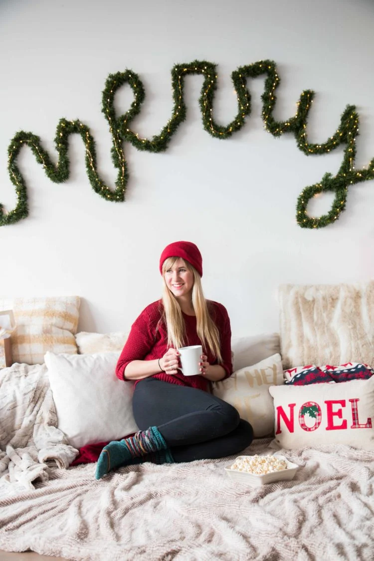 DIY "Merry" Garland Wall Decor