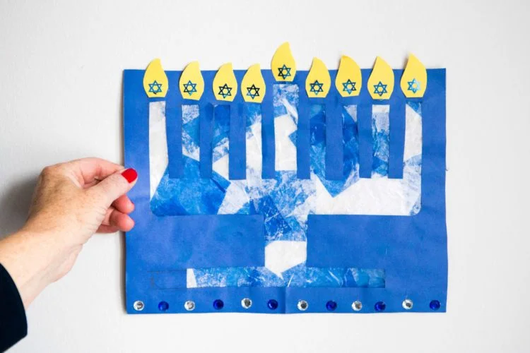 Stained Glass Menorah Craft