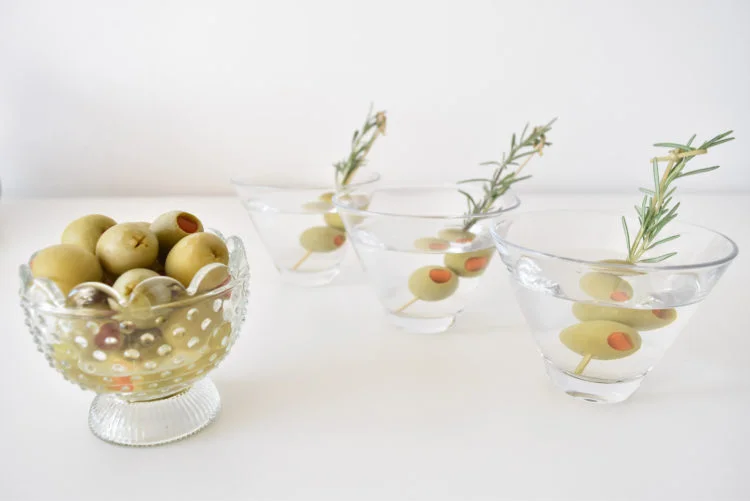 Gin Martini with Rosemary and Olives