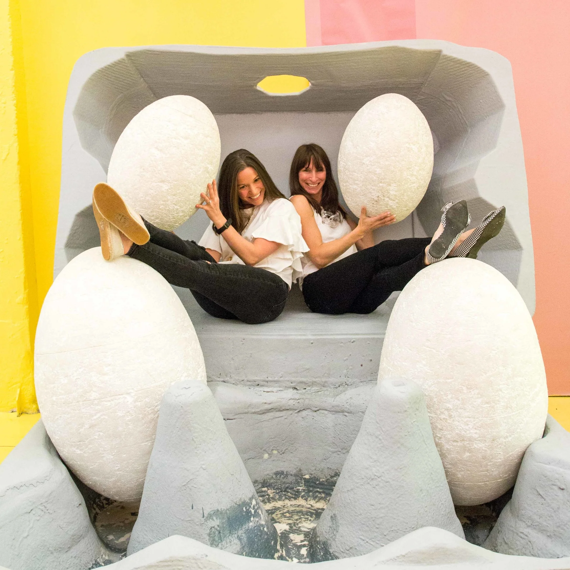 Cracking up at The Egg house