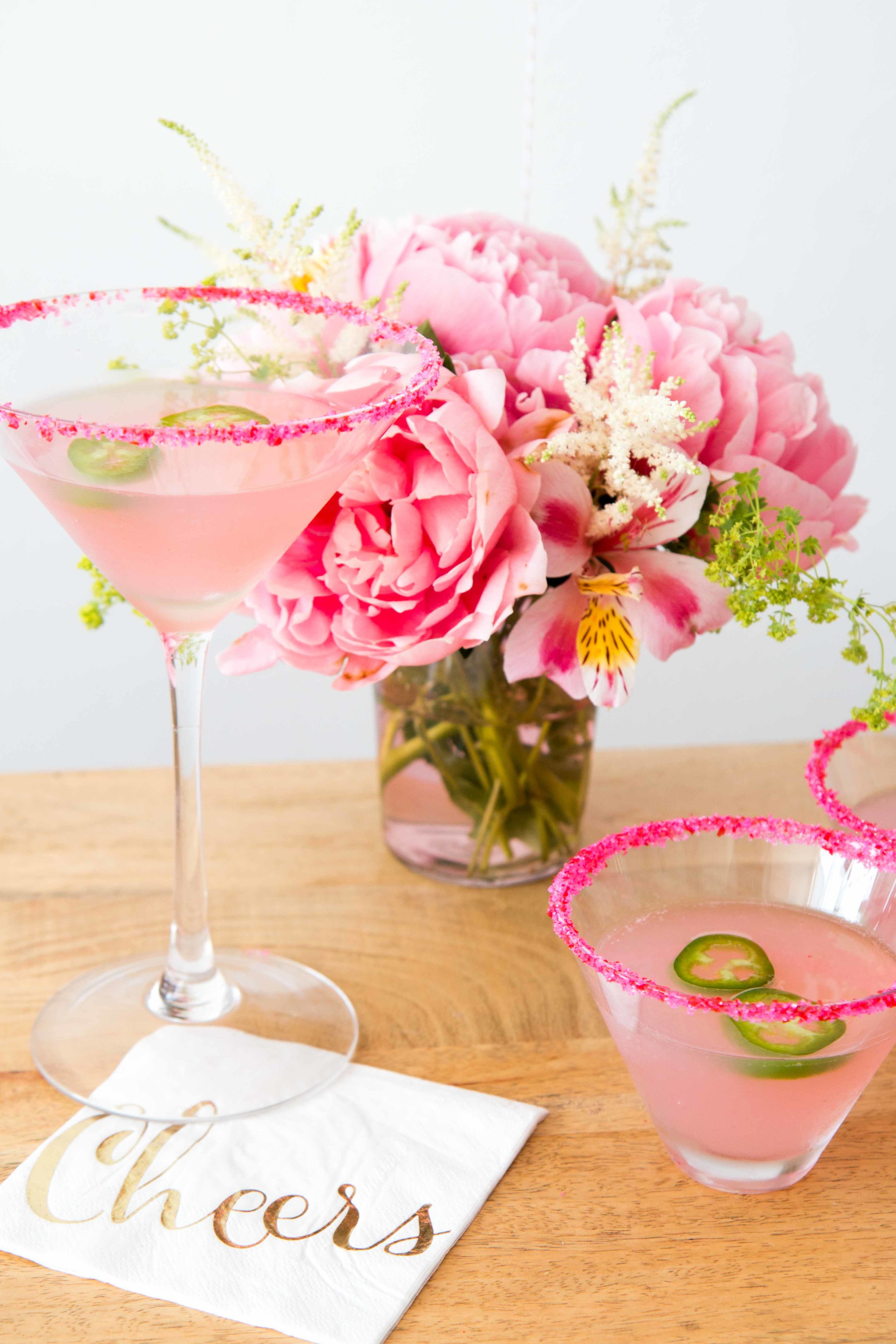 A Spicy Pink Lemonade Martini