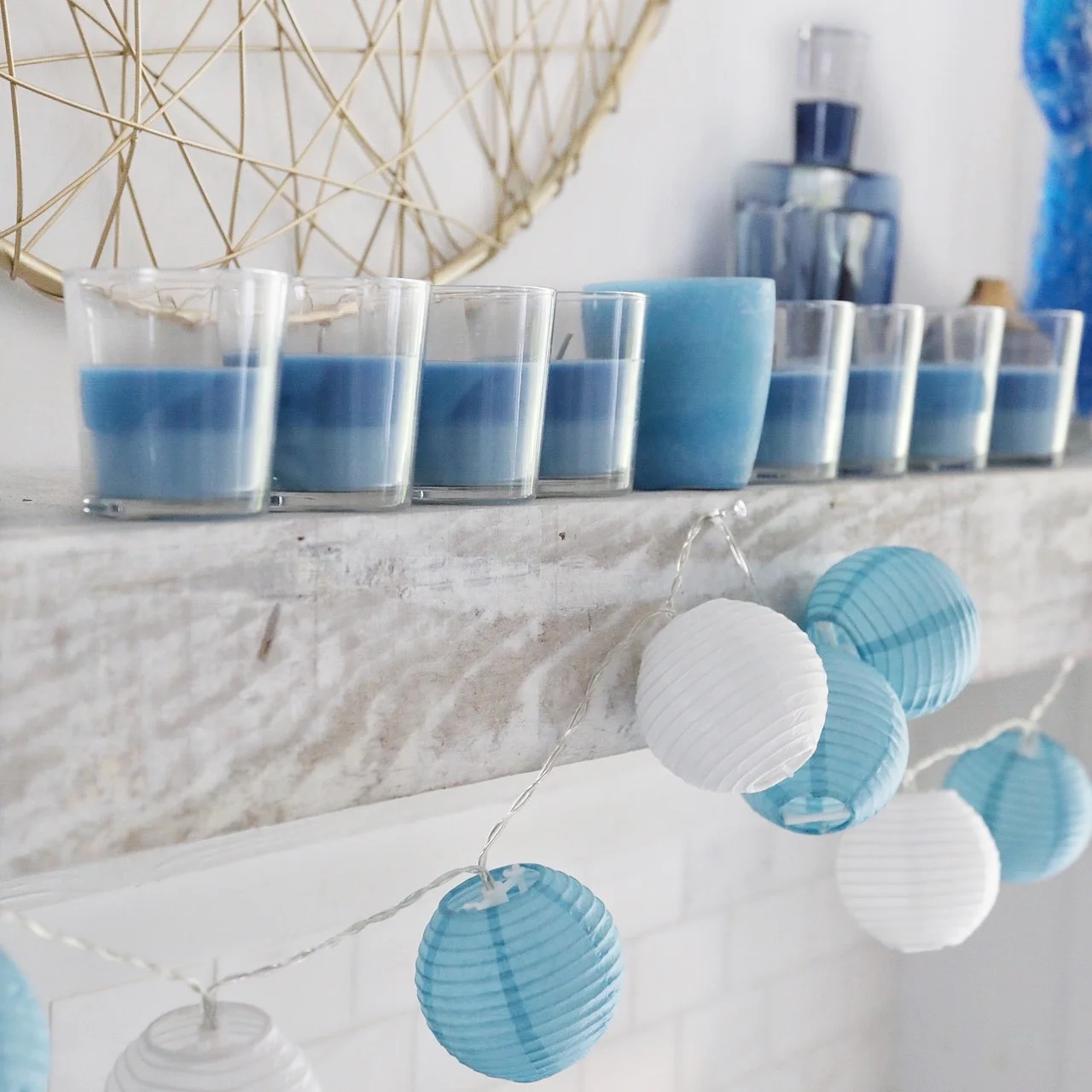 A Simply Beautiful Hanukkah Mantle + DIY Menorah 