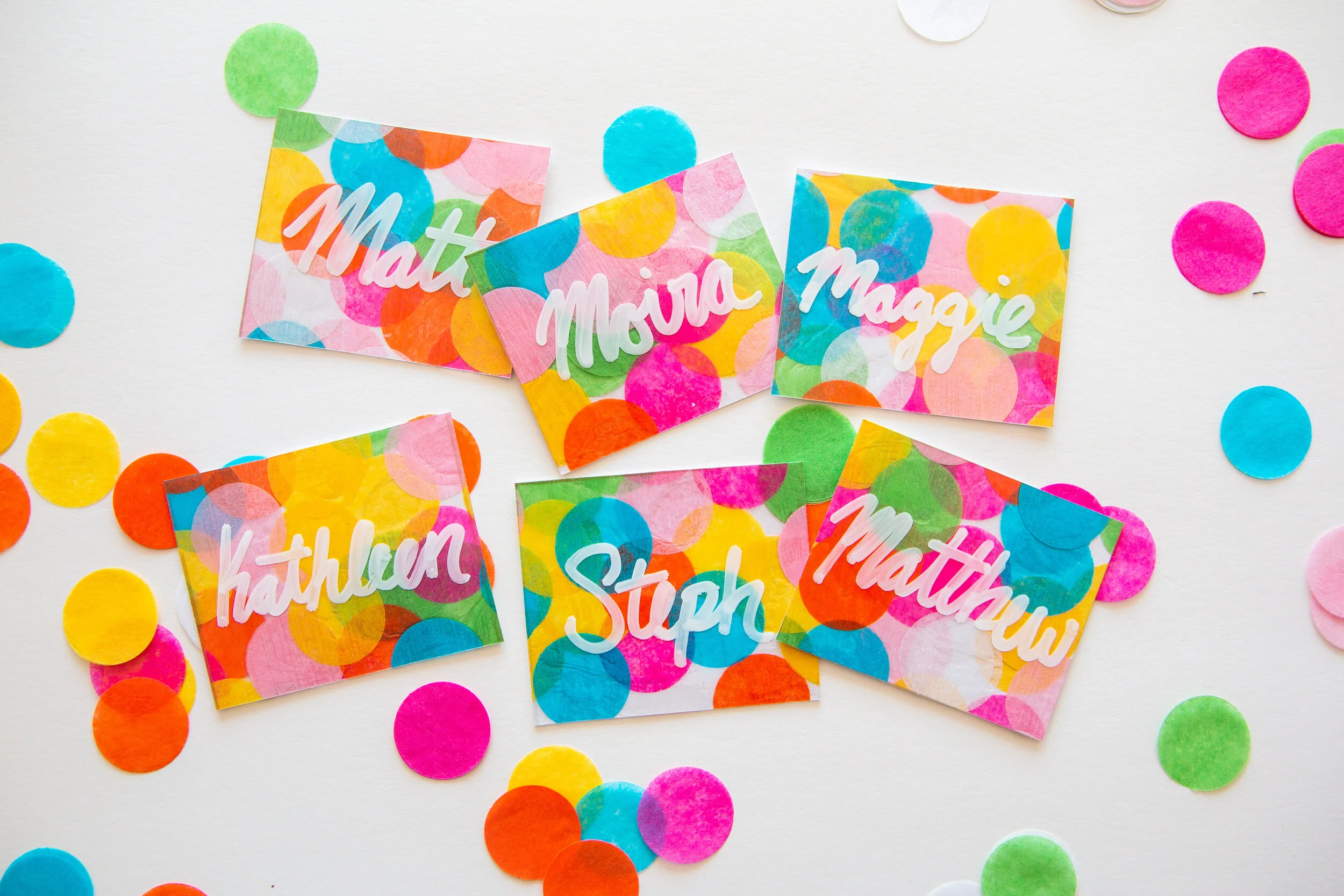 DIY Confetti Place Cards