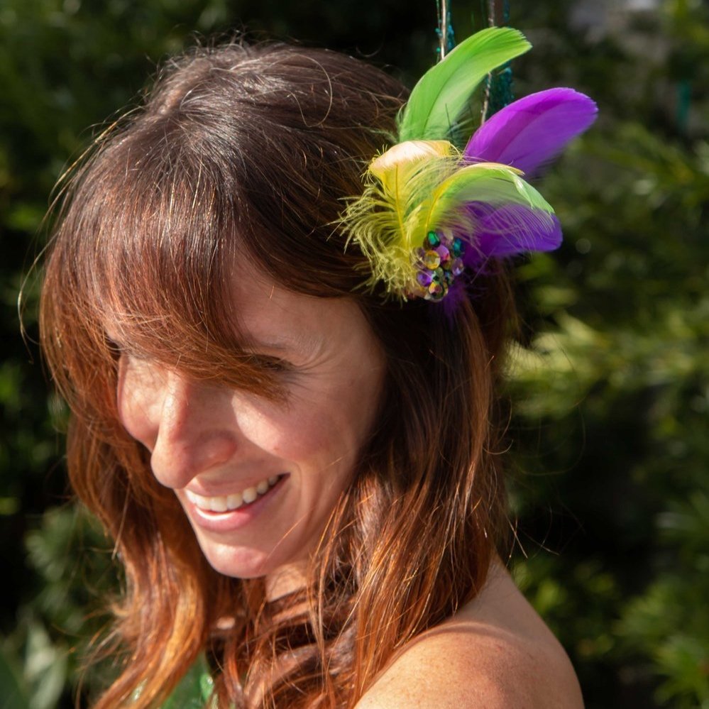 DIY Mardi Gras Hair Clip