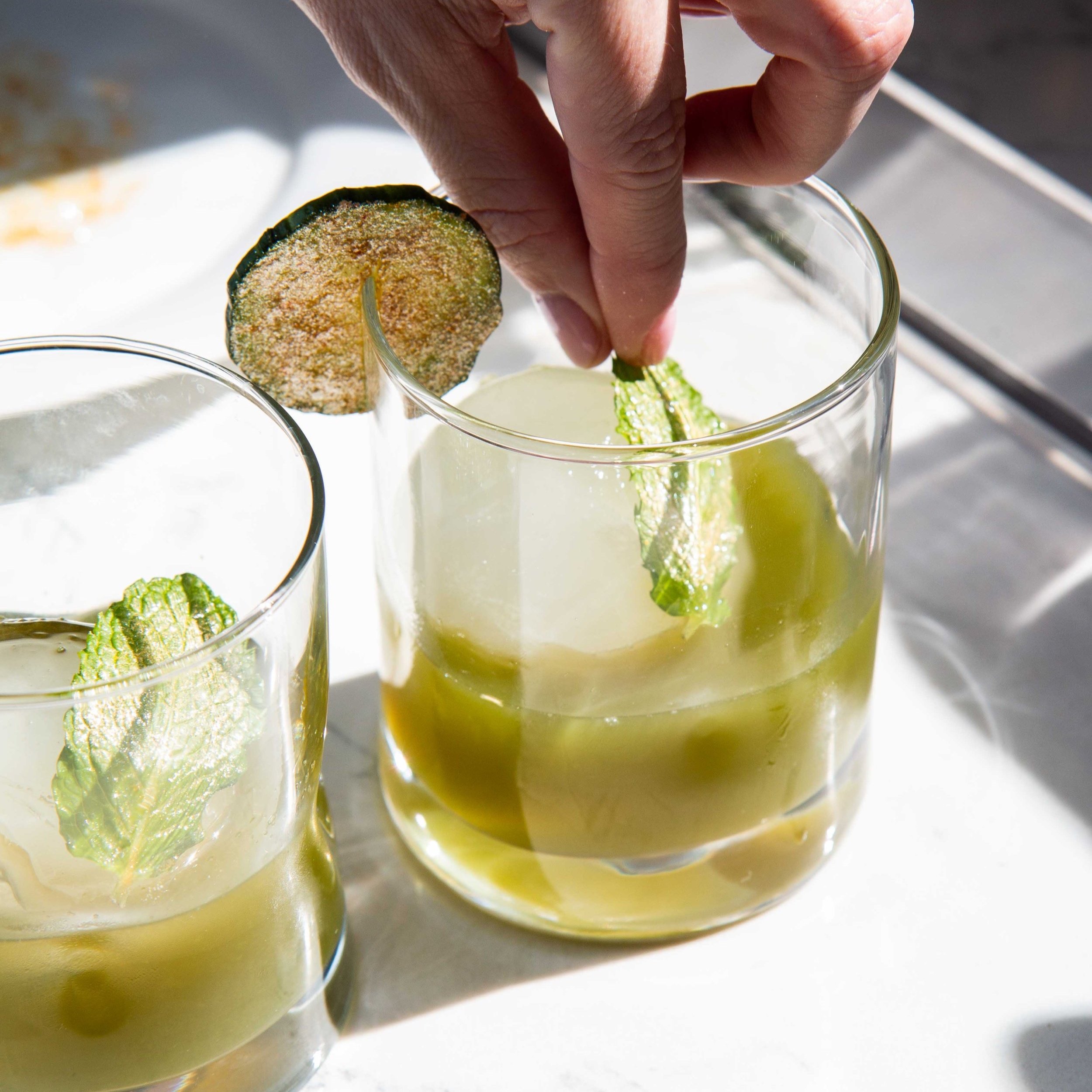 A Cucumber Old Fashioned 