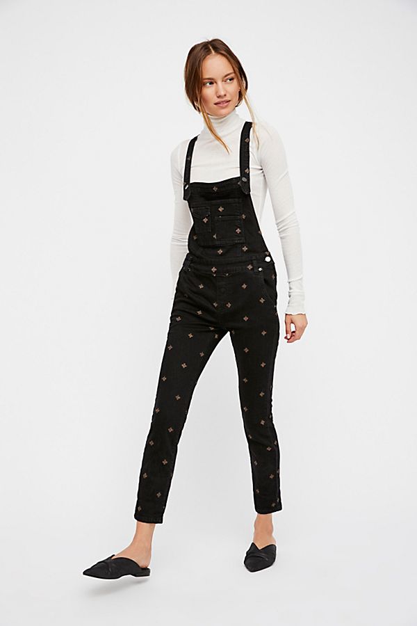 Free People Embroidered Overalls