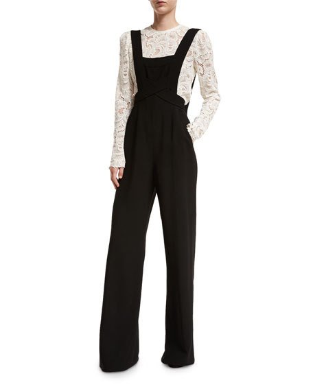 A.L.C. Harlow Crepe Overall Jumpsuit