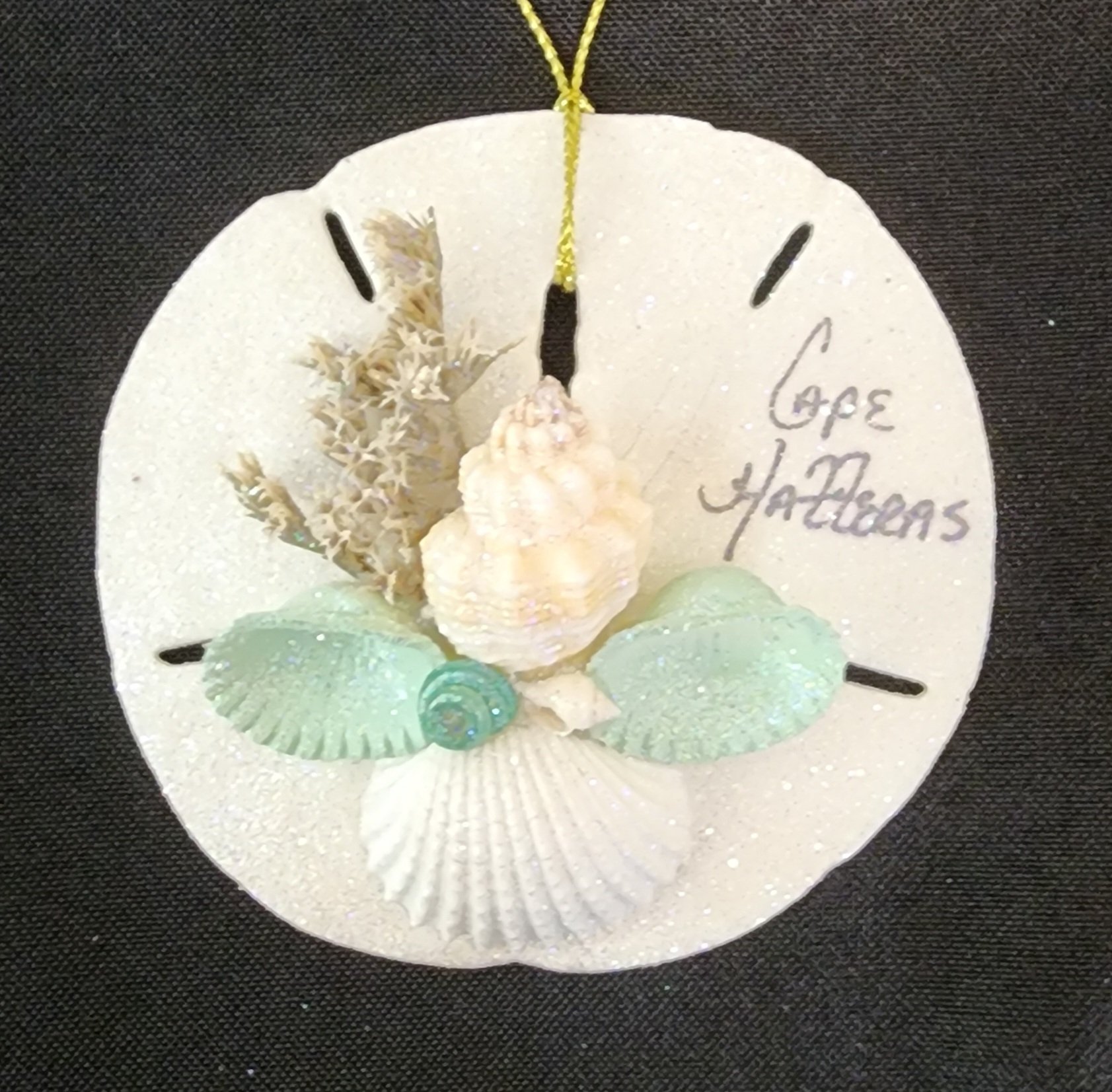 Sand Dollar Ornament with Mint Shells
