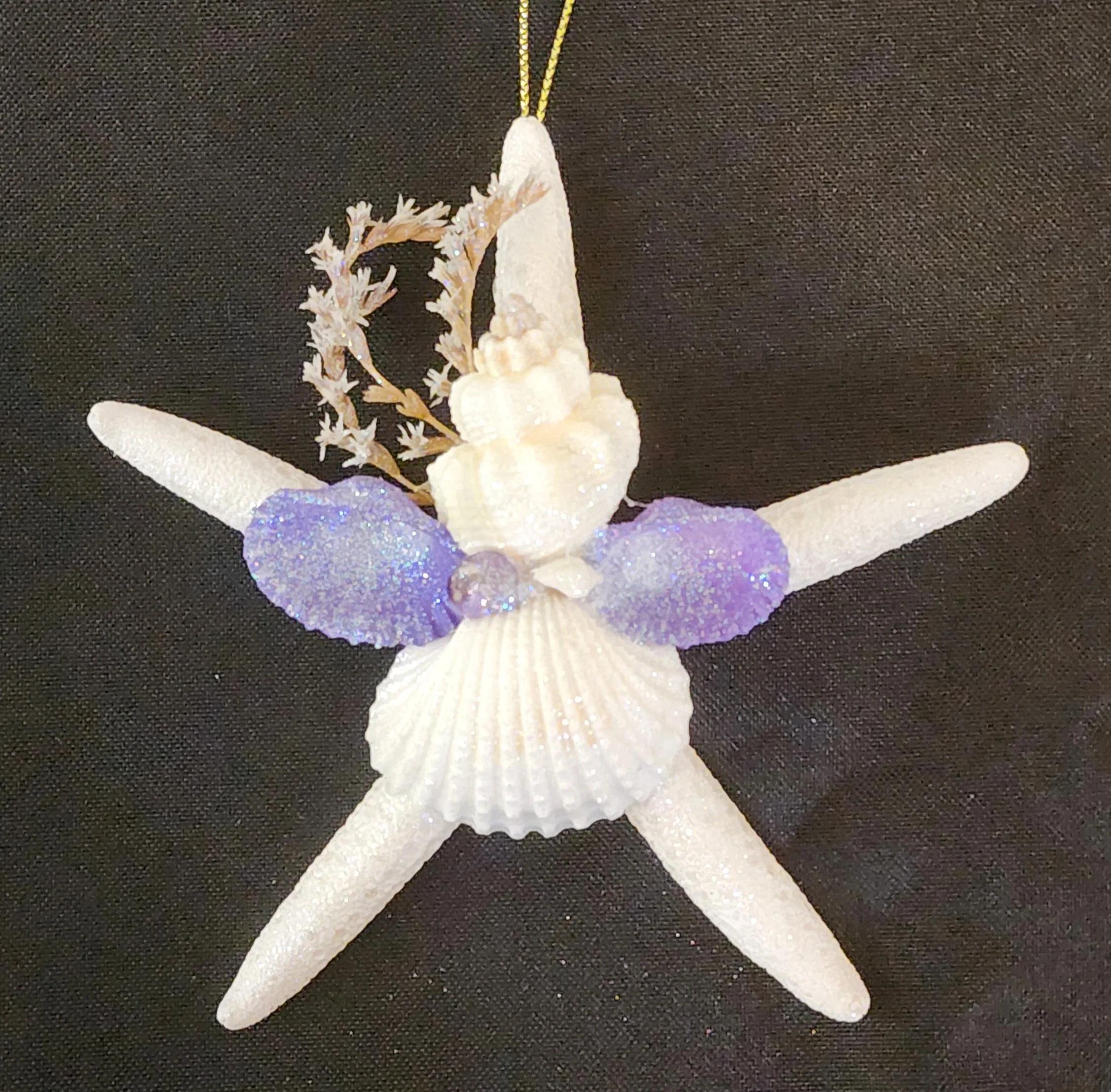 Starfish Ornament with Purple Shells