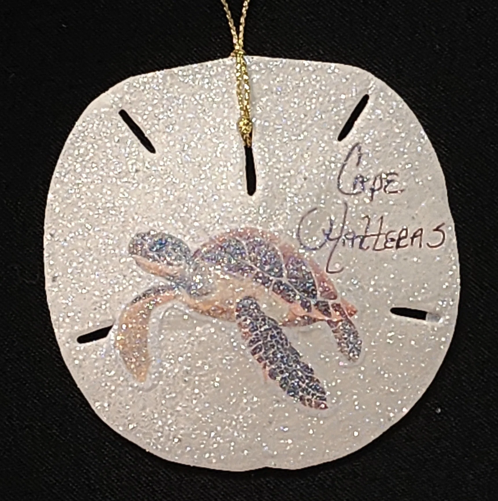 Sand Dollar with Turtle Ornament
