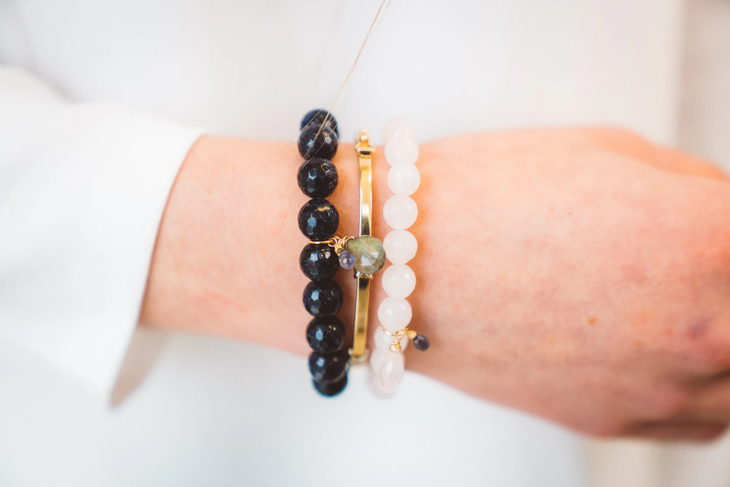 Indigo Sunstones stackable bracelets