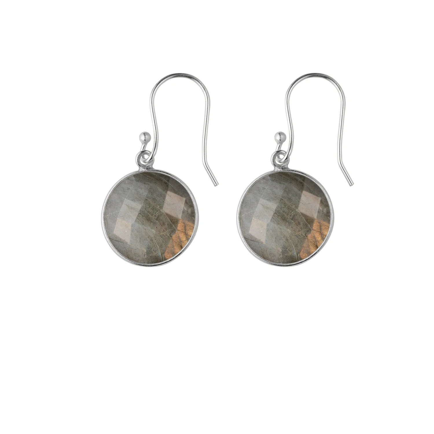 Sterling silver and labradorite earrings