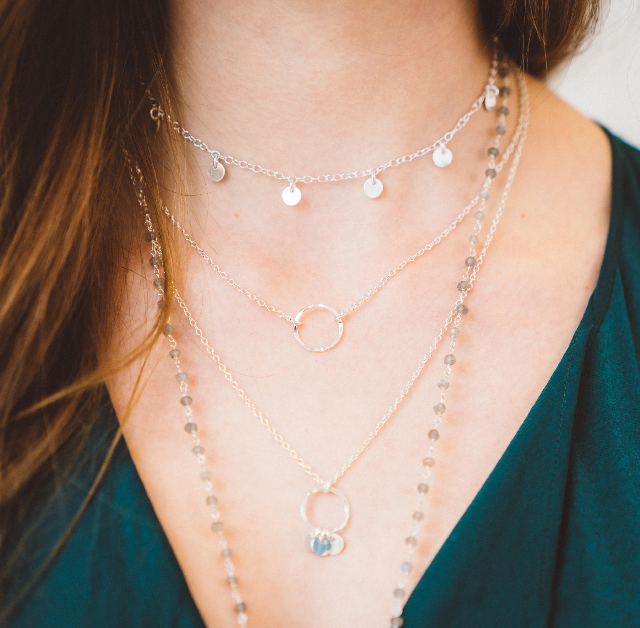 Sterling Silver layering chocker necklace