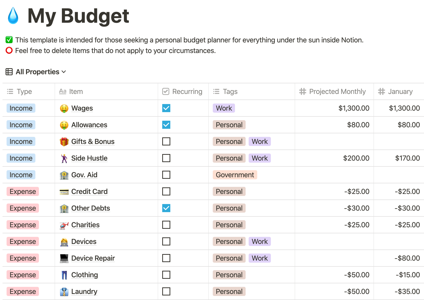 Notion Finance Tracker Template Free