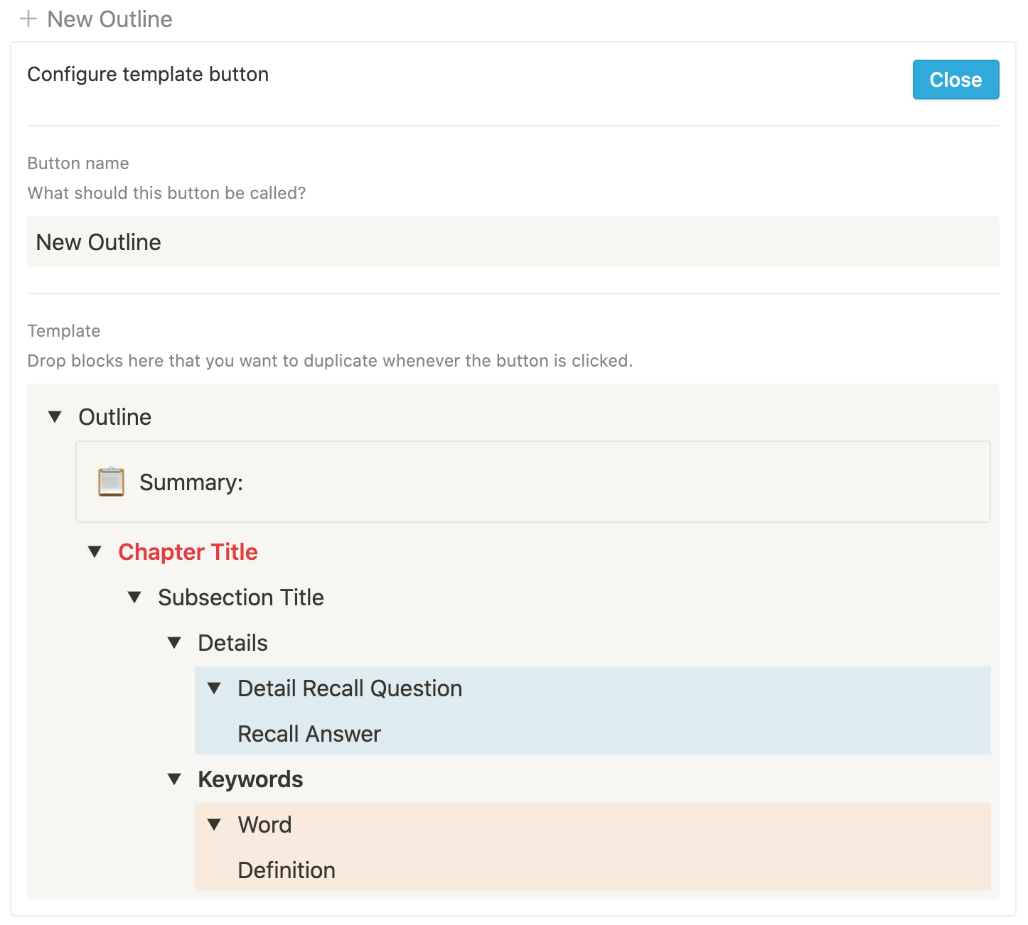 Notion Template Button Active Recall Book Notes Red Gregory