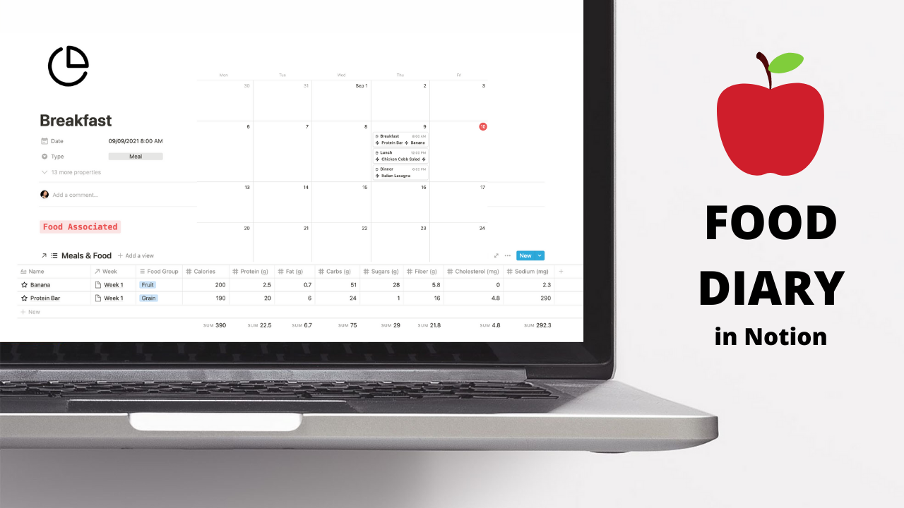 A Simple Food Diary Template In Notion Red Gregory