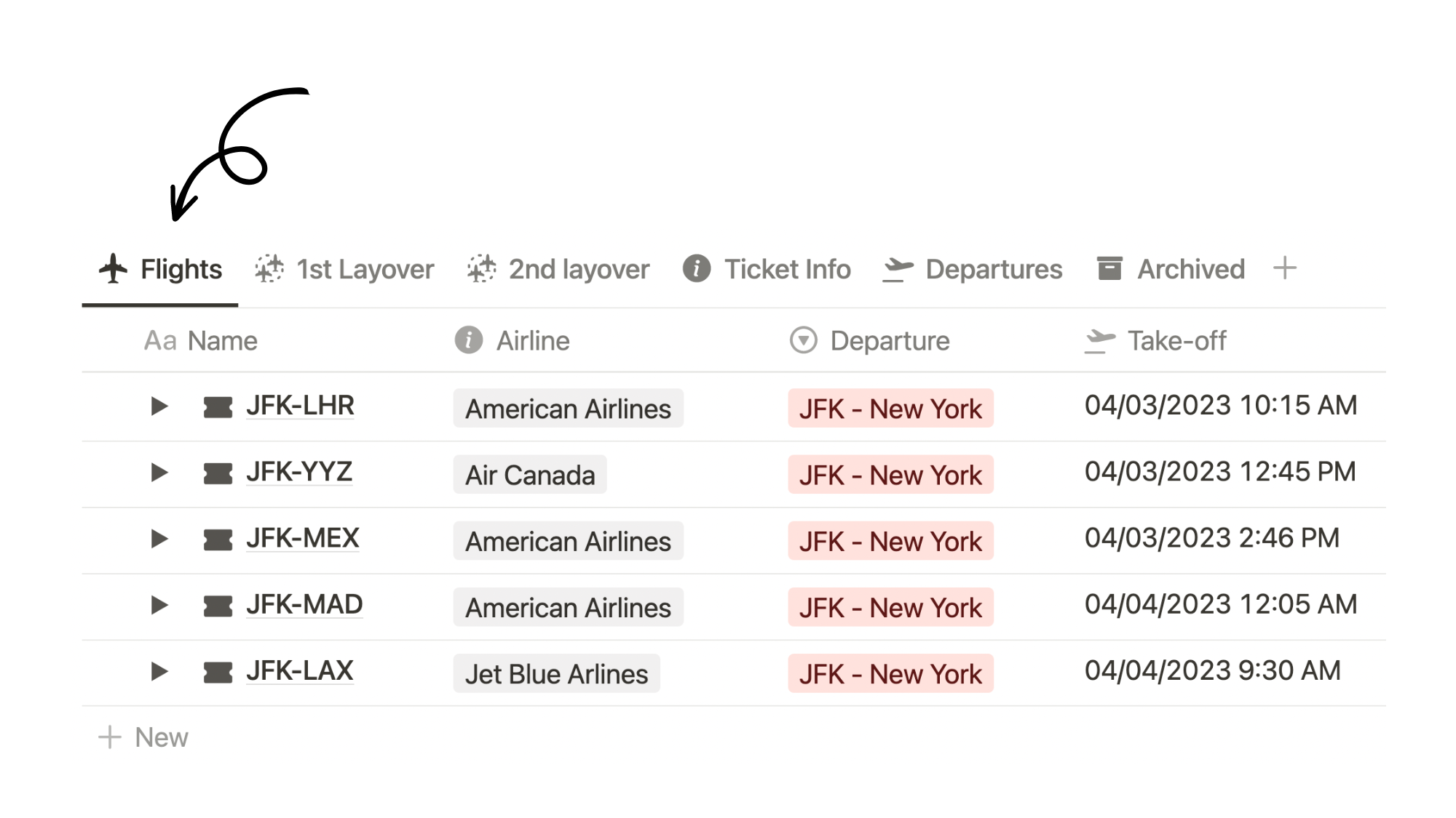 Free Notion Template Airline Ticket Organizer for Travel — Red Gregory