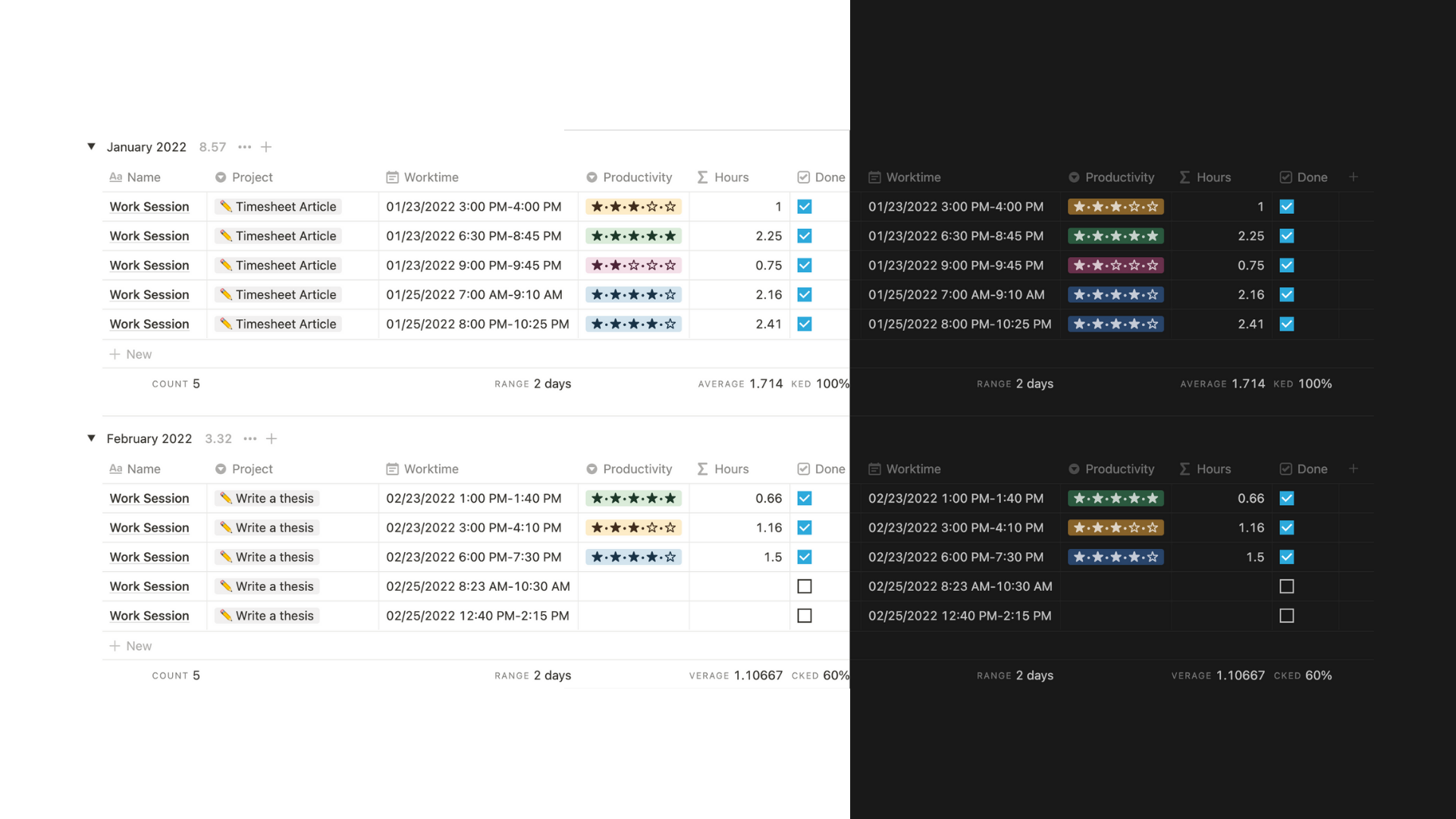 Notion Time Tracking Template