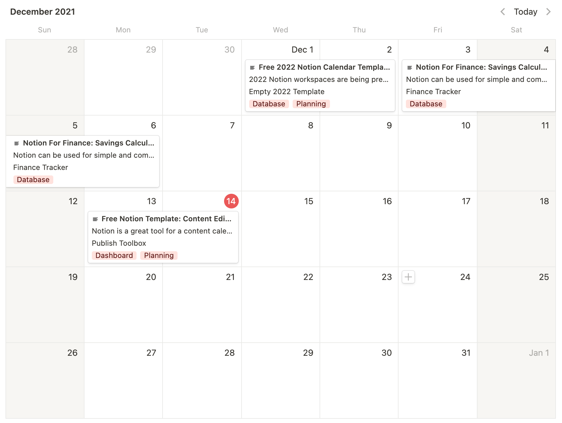 Free Notion Template Editorial Content Calendar — Red Gregory