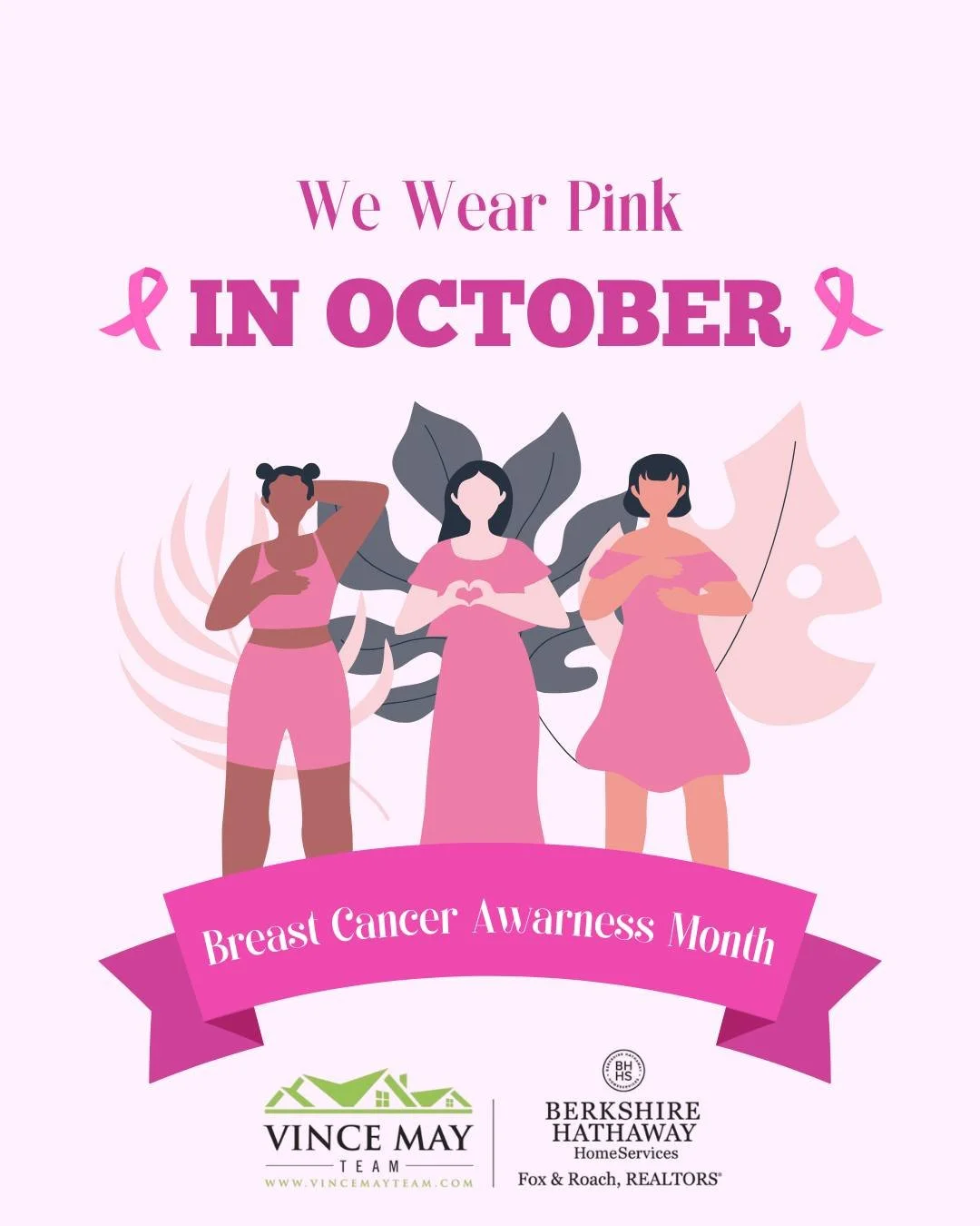 🎀 October is Breast Cancer Awareness Month 🎀

The Vince May Team proudly stands with the fighters, honors the survivors, and remembers those we&rsquo;ve lost. 💕 

Together, we can raise awareness, support research, and encourage early detection, b