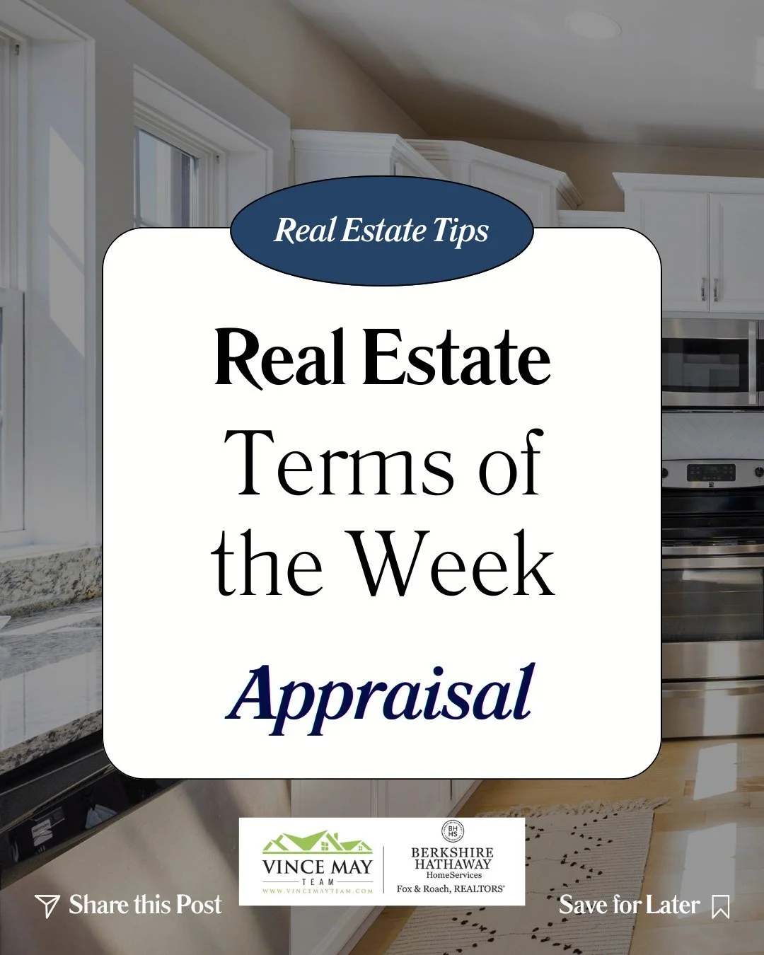An appraisal is basically a professional opinion of what a home is worth in today&rsquo;s market. 🏡

When someone is buying a house and getting a mortgage, the bank wants to make sure the home is actually worth the amount being borrowed. So they hir