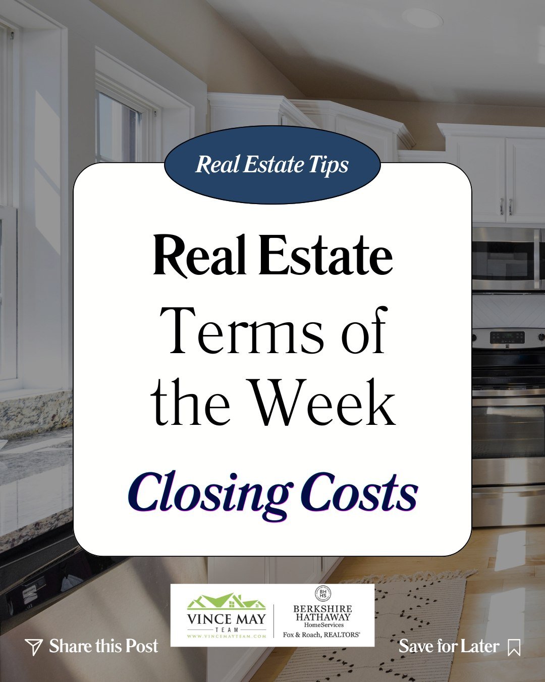 What are closing costs? 💰🏡

Closing costs are the extra fees and expenses that come with buying or selling a home beyond just the purchase price.
Think of it as the &ldquo;final paperwork and processing costs&rdquo; needed to officially complete th